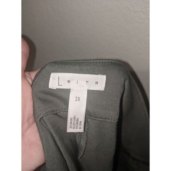 Womens Leith 2X Green Utility Pants High Waist Belt Ankle Length - Picture 16 of 16